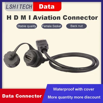 Удължител 1 М кабел Кабел Водоустойчив Панел 4K HD Бърз Предавател на Данни, HDMI-Съвместим Адаптер Данни M20 Авиационен HDMI2.0 Конектор