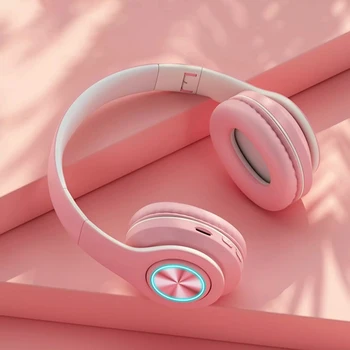 Безжични Bluetooth Слушалки 5.0 За Геймъри, Спортни Стереогарнитуры С Микрофон, Цветни Слушалки С Дихателната Лампа За Xiaomi